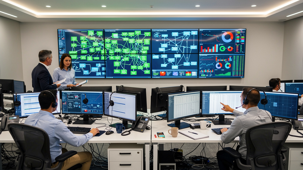 Network operations center with monitoring systems