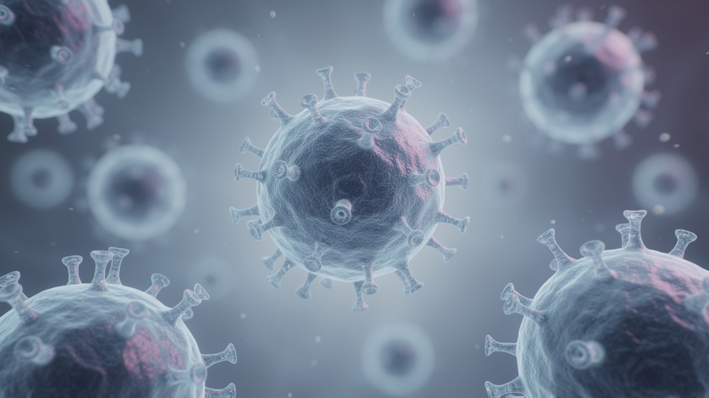 Microscopic view of immune system cells in action