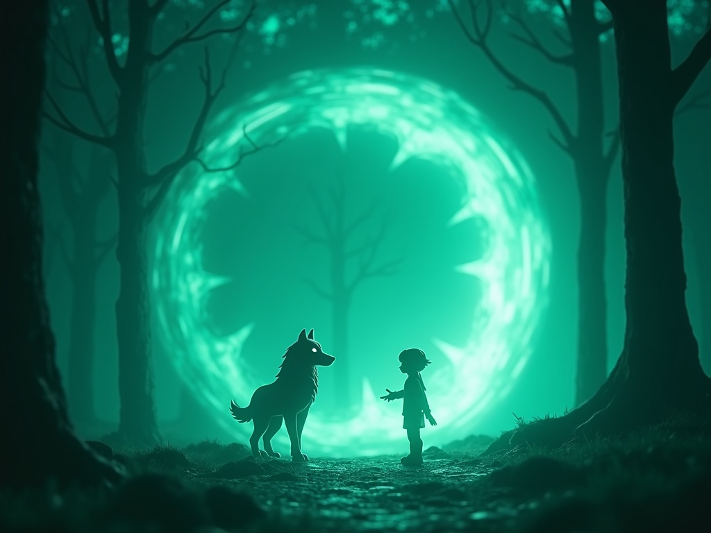 Amiibo Wolf Link junto a la consola Nintendo Switch y el juego Zelda