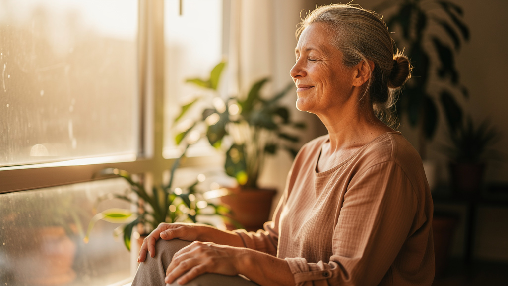Woman experiencing improved mood and mental wellness