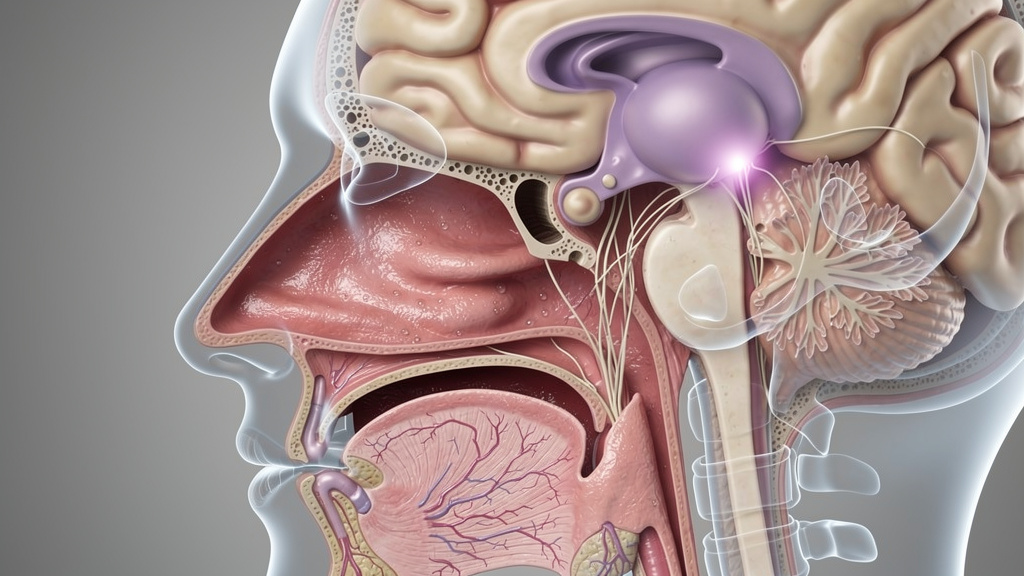 Nasal cavity showing direct pathway to brain