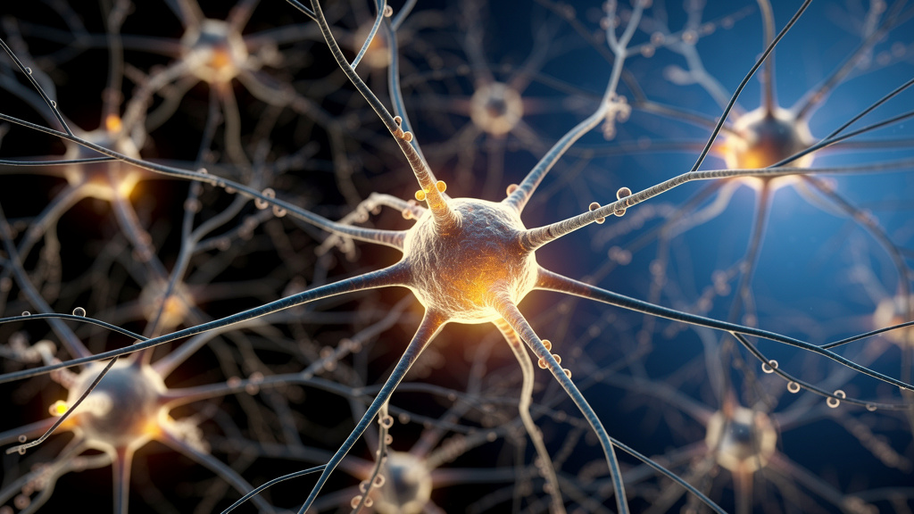 Healthy brain neurons showing neuroprotective support