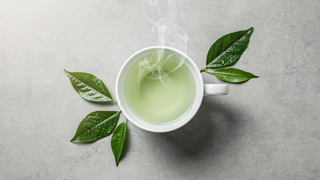 Fresh green tea with natural tea leaves for L-Theanine