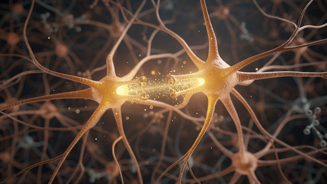 Neurons showing retrograde signaling with golden connections