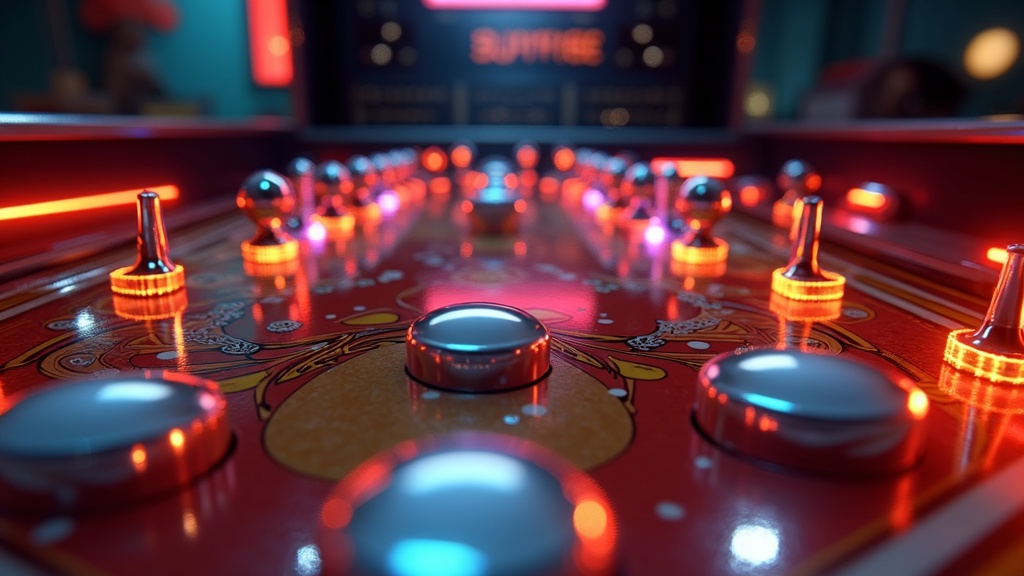 Vista general de la sala de juegos virtual en Zaccaria Pinball VR