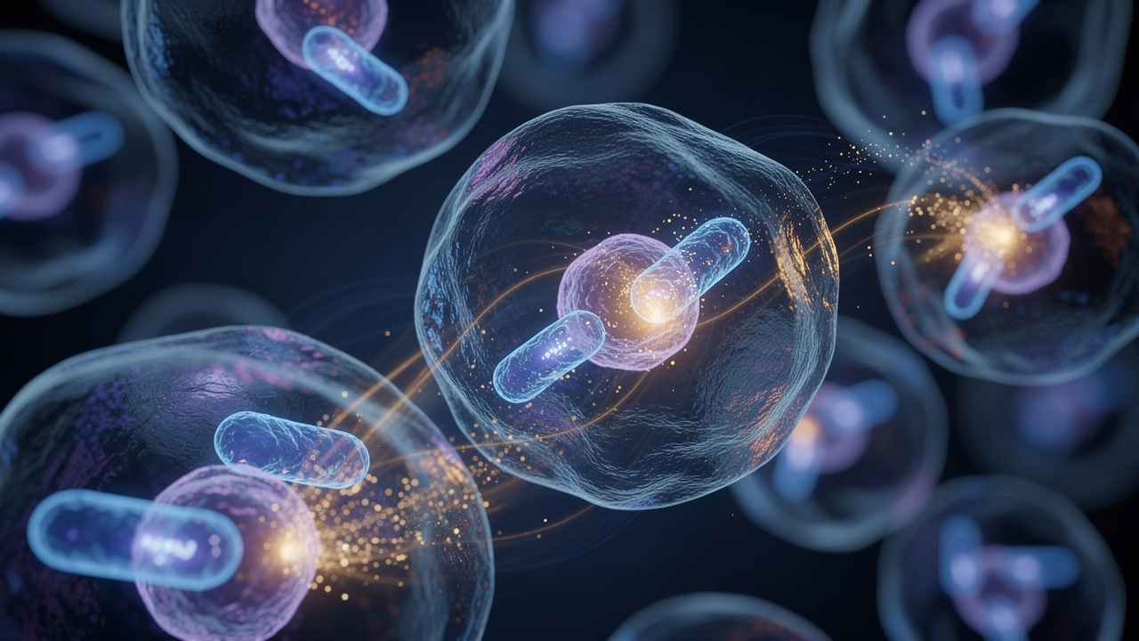 Cellular mitochondria producing energy with NAD+