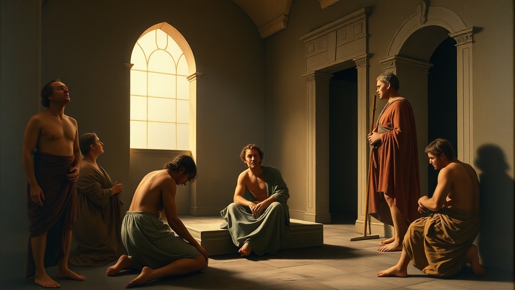 Allegorical painting of calling and endurance