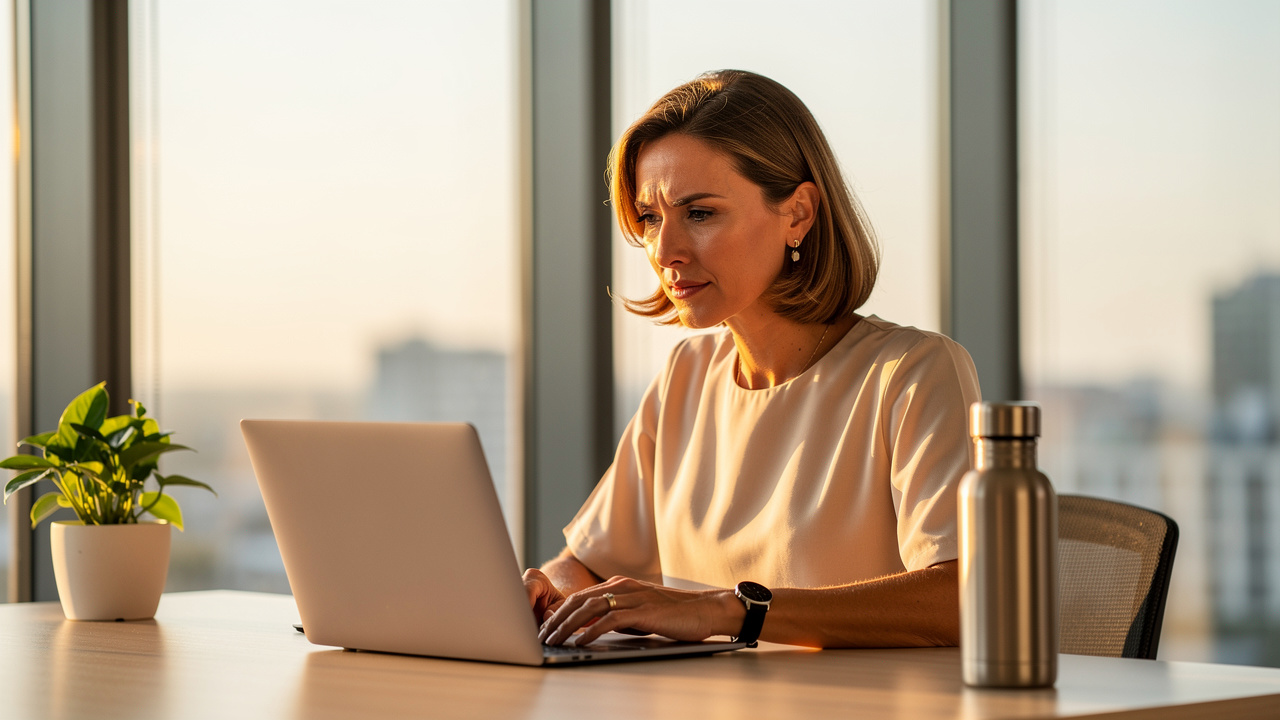 Woman demonstrating mental clarity and focused productivity