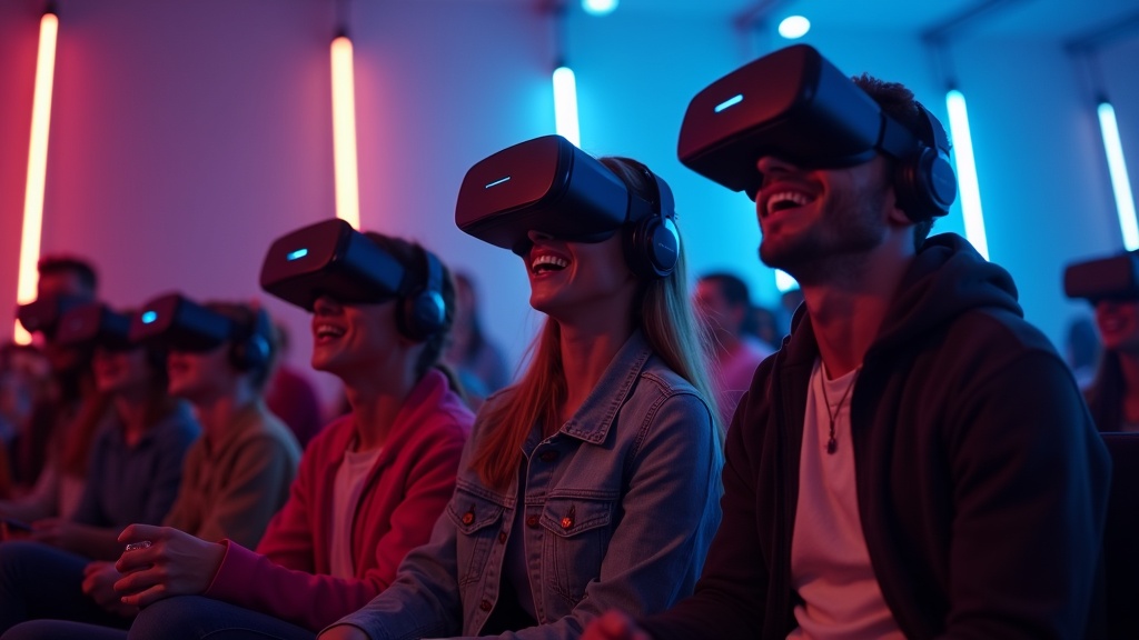 Personas disfrutando de la realidad virtual en grupo en Virtua Barcelona
