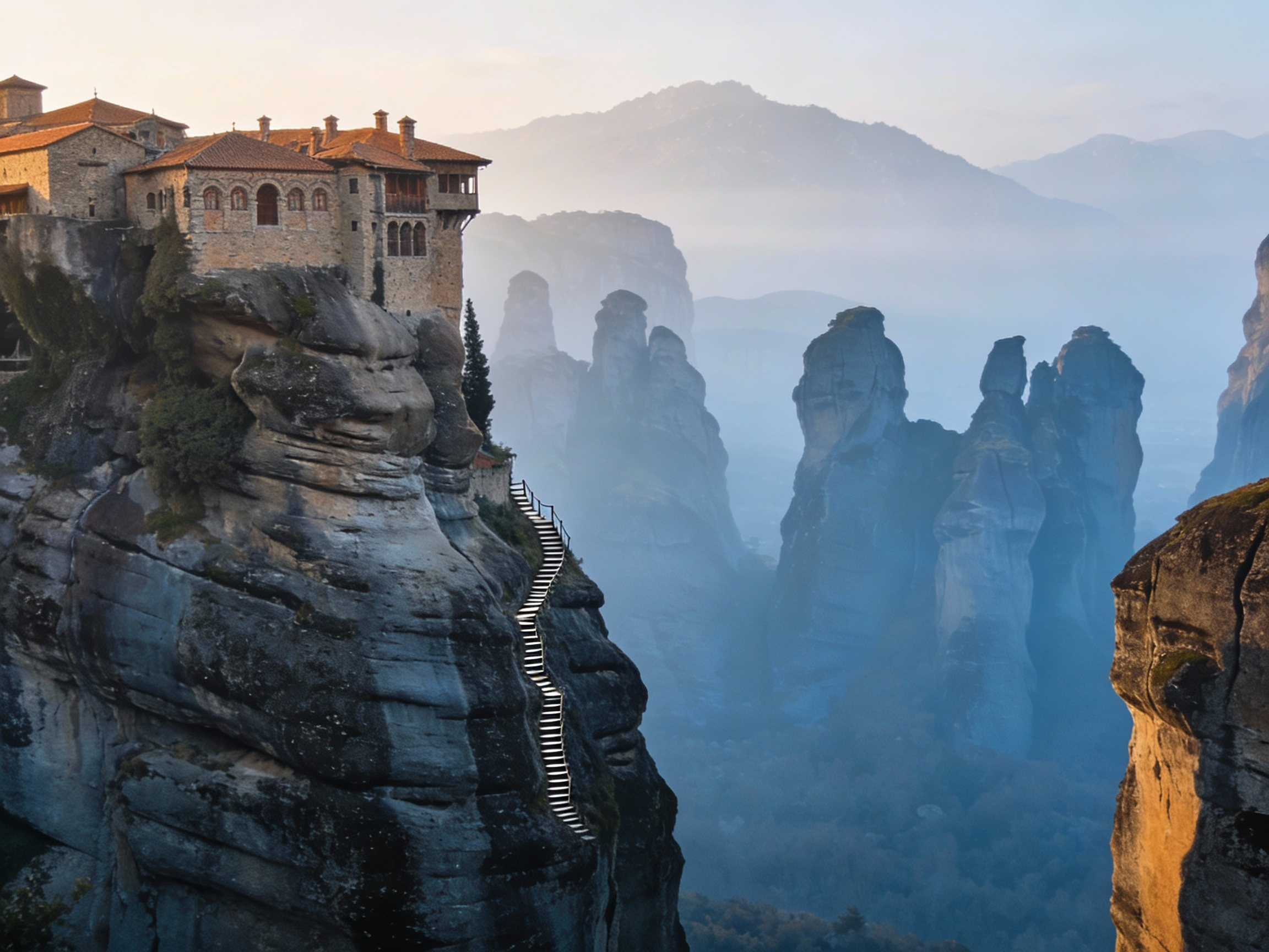The Monastery of Meteora in Thessaly, Greece