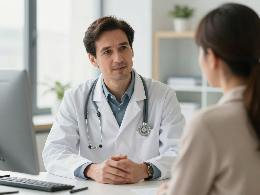 Caucasian doctor consulting with patient in Stuart FL at Coastal Medical and Wellness Center about inflammation