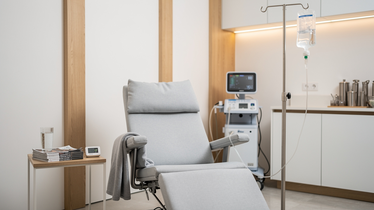 Professional medical clinic setup for IV NAD therapy