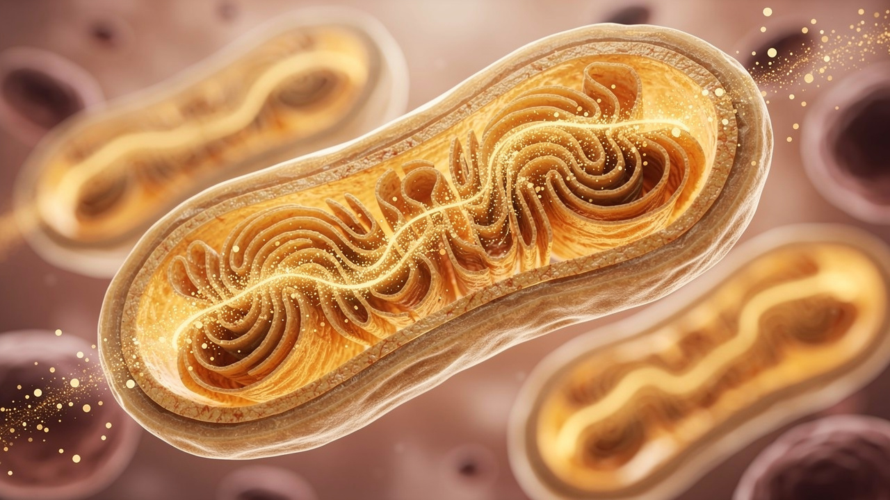 Mitochondria producing cellular energy and ATP