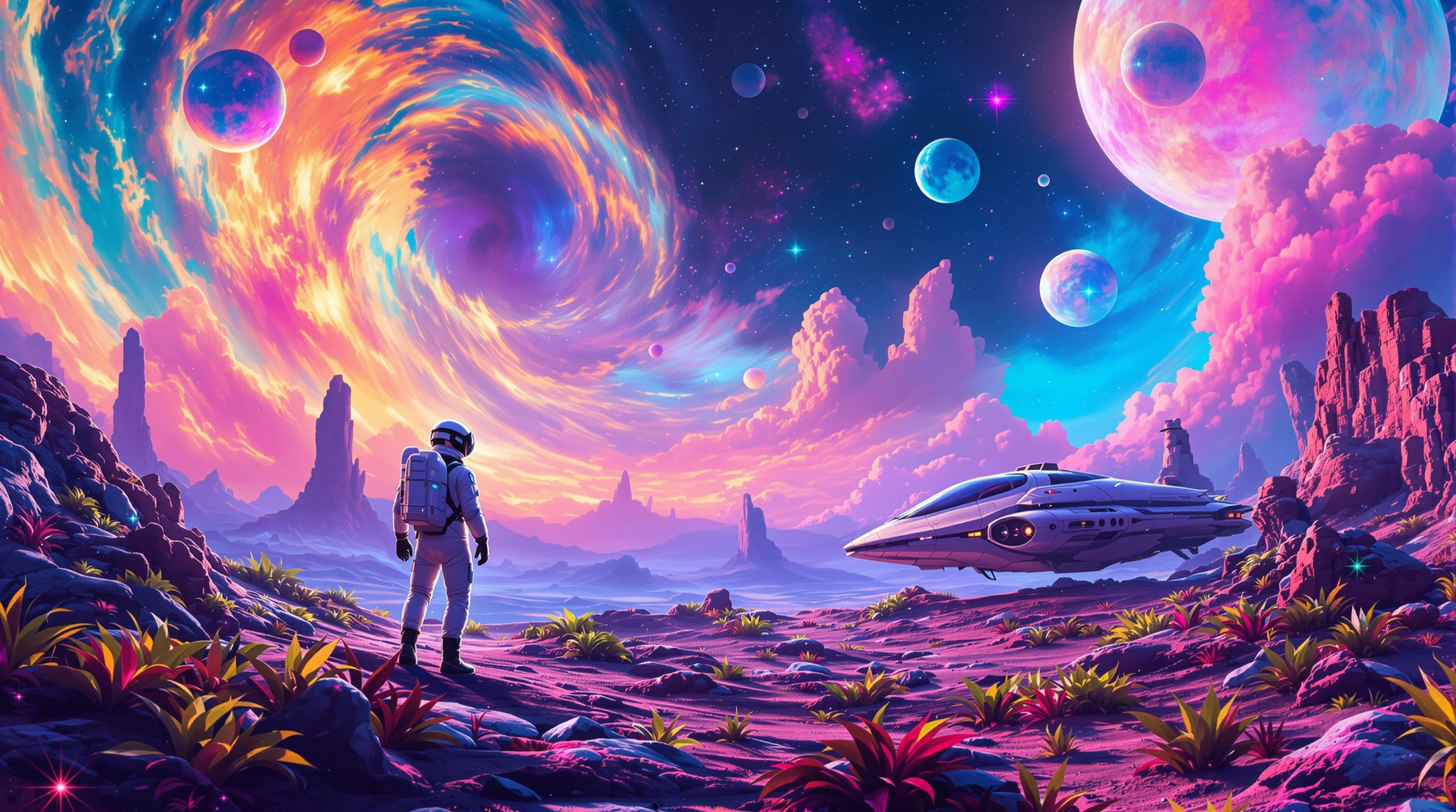 Explorando un planeta alienígena en No Man's Sky VR