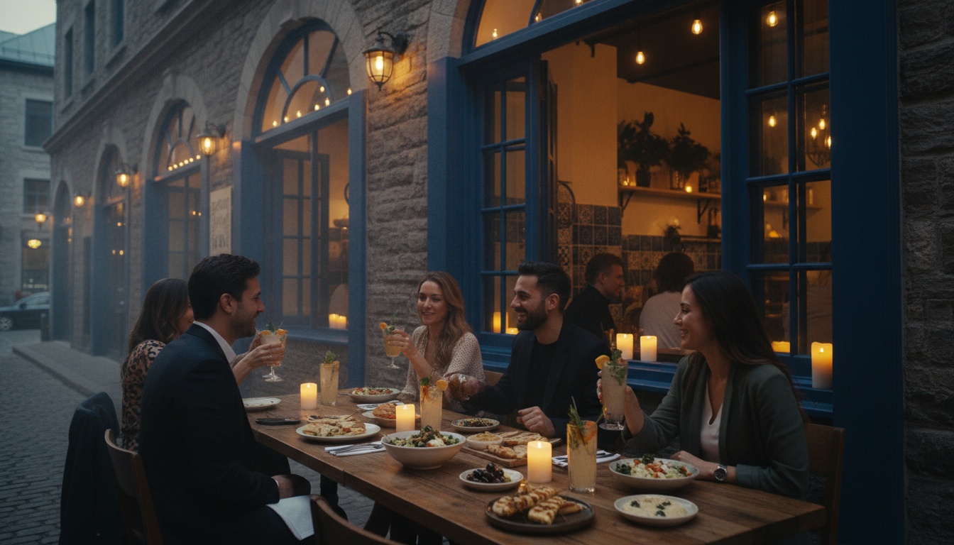 Group dining experience in Old Montreal