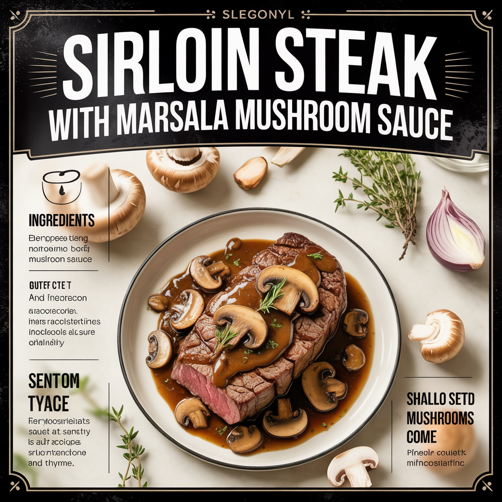 Sirloin Steak with Marsala Mushroom Sauce