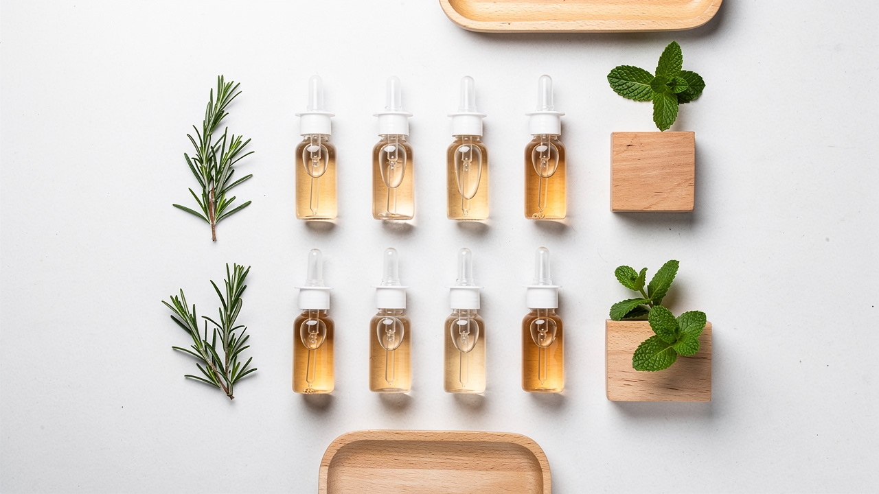 Array of different nasal spray supplement bottles