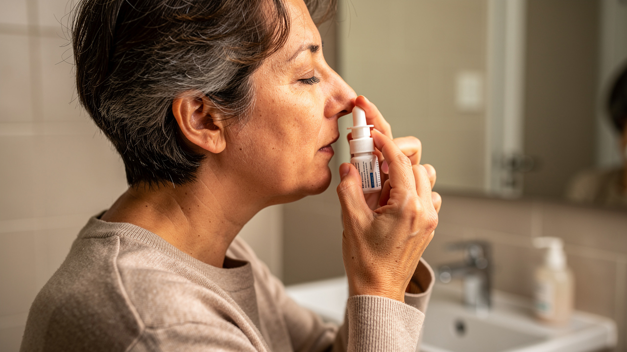 Proper technique for administering nasal spray at home