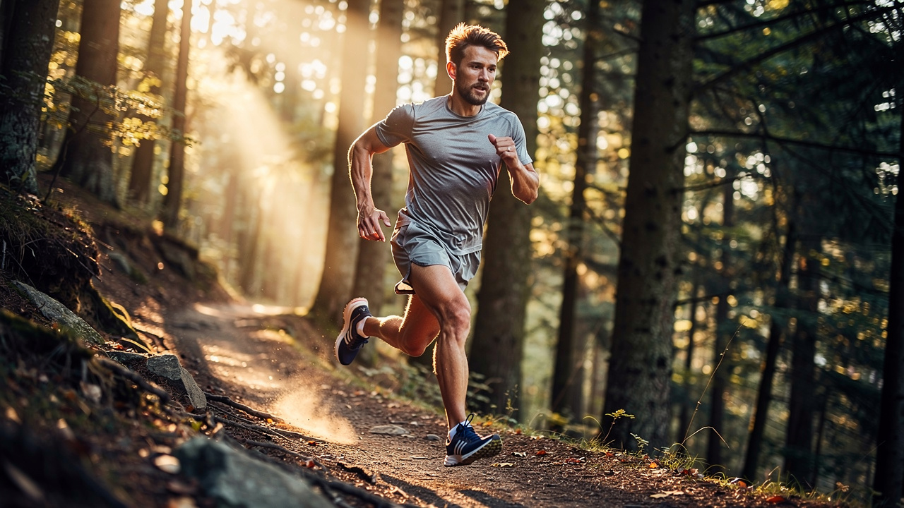 Athlete demonstrating stamina and physical energy outdoors