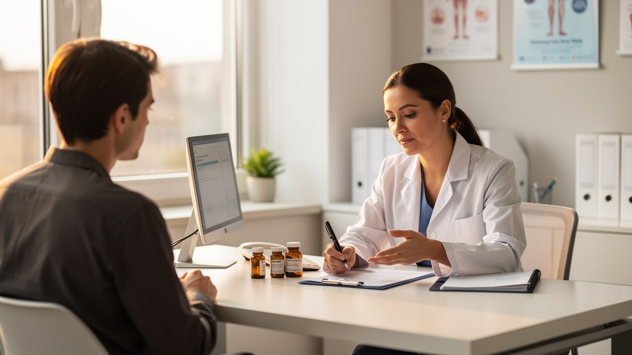 Doctor consultation about supplement interactions