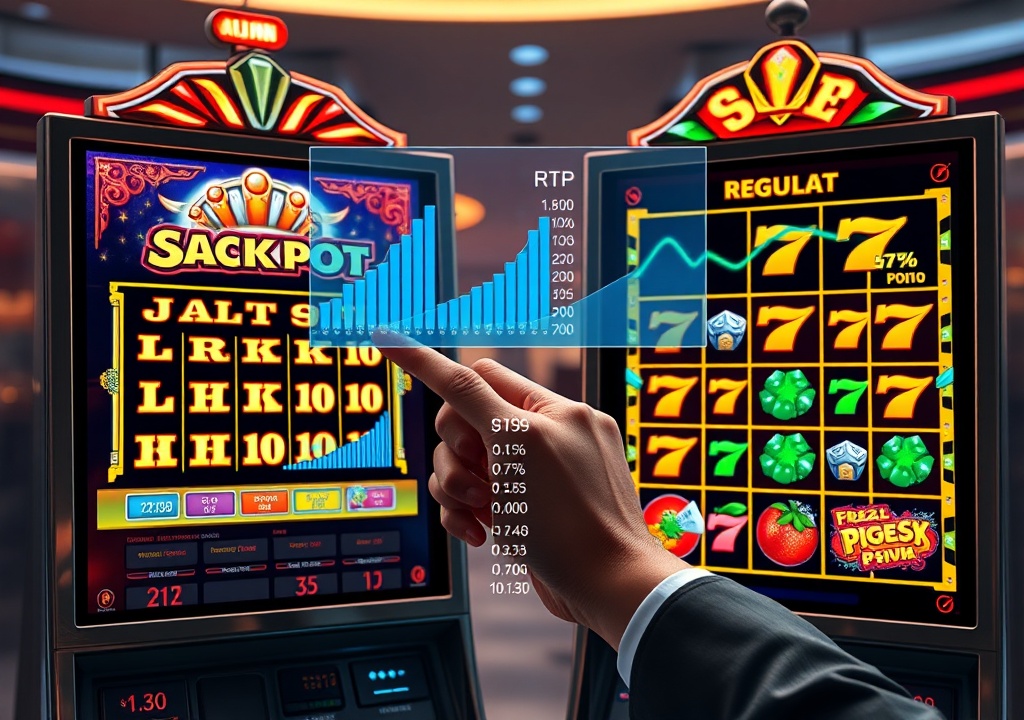 잭팟 슬롯과 일반 슬롯의 수익곡선 비교 두 슬롯 유형간 RTP와 변동성 차이에 따른 수익 예측