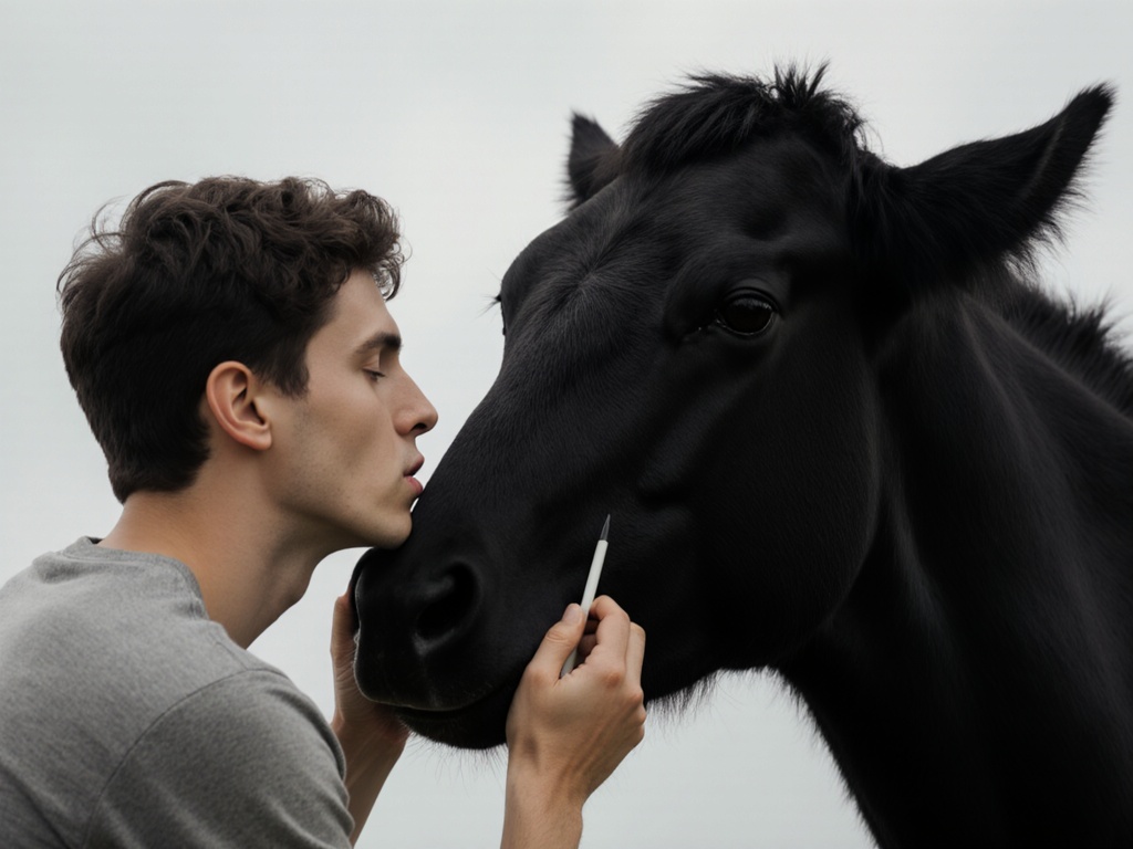 uno-stallone-nero-con-il-suo-pene-eretto-eiacula-25760xzolq