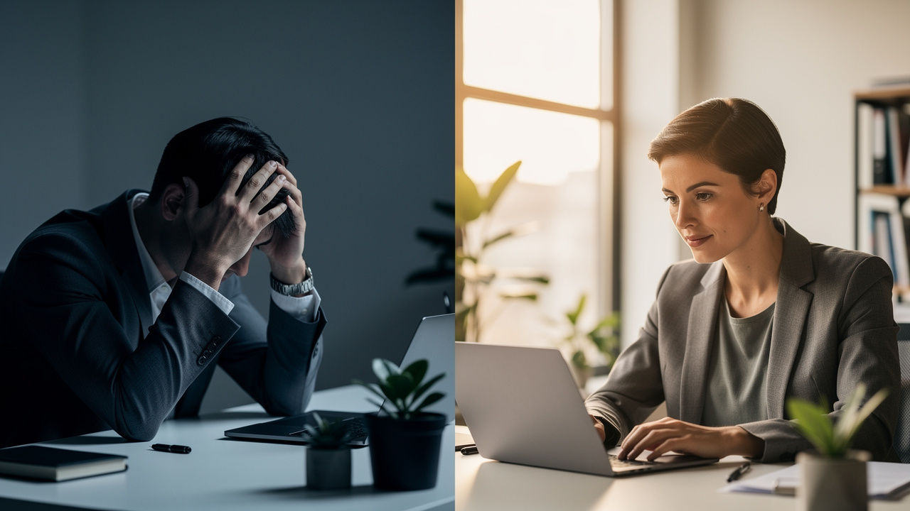 Professional experiencing mental clarity and increased energy levels