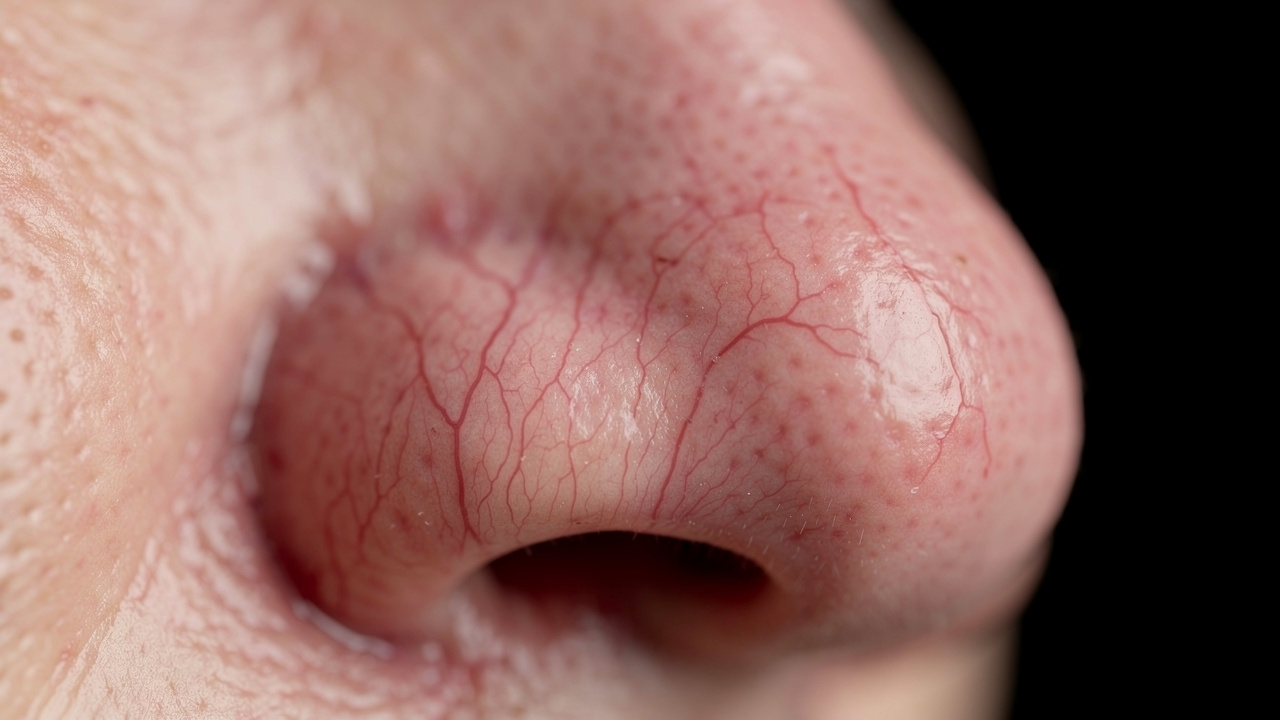 Nasal mucosal membrane showing vascular tissue structure