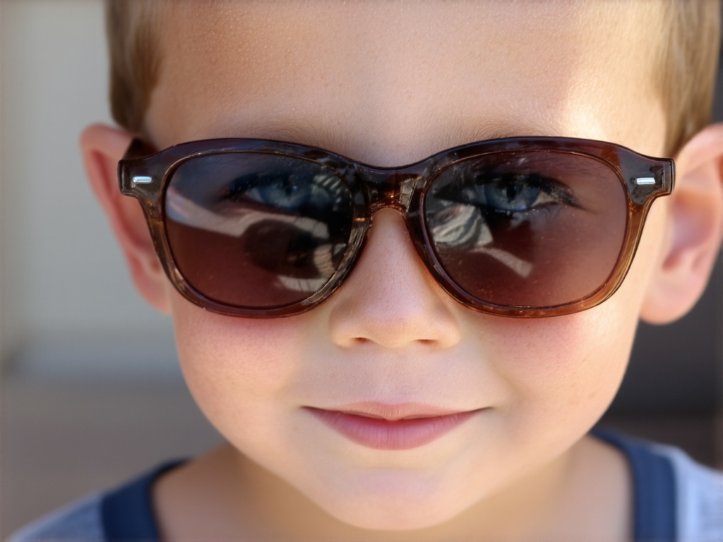UV exposure graphic or child with sunglasses