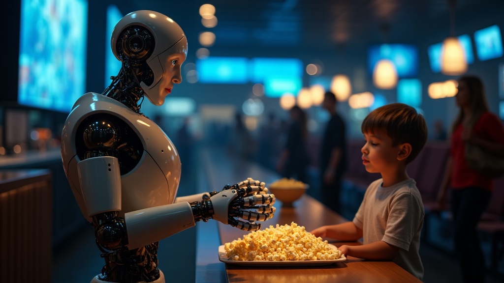 Detalle de las manos del Robot Humanoide Atom manipulando objetos