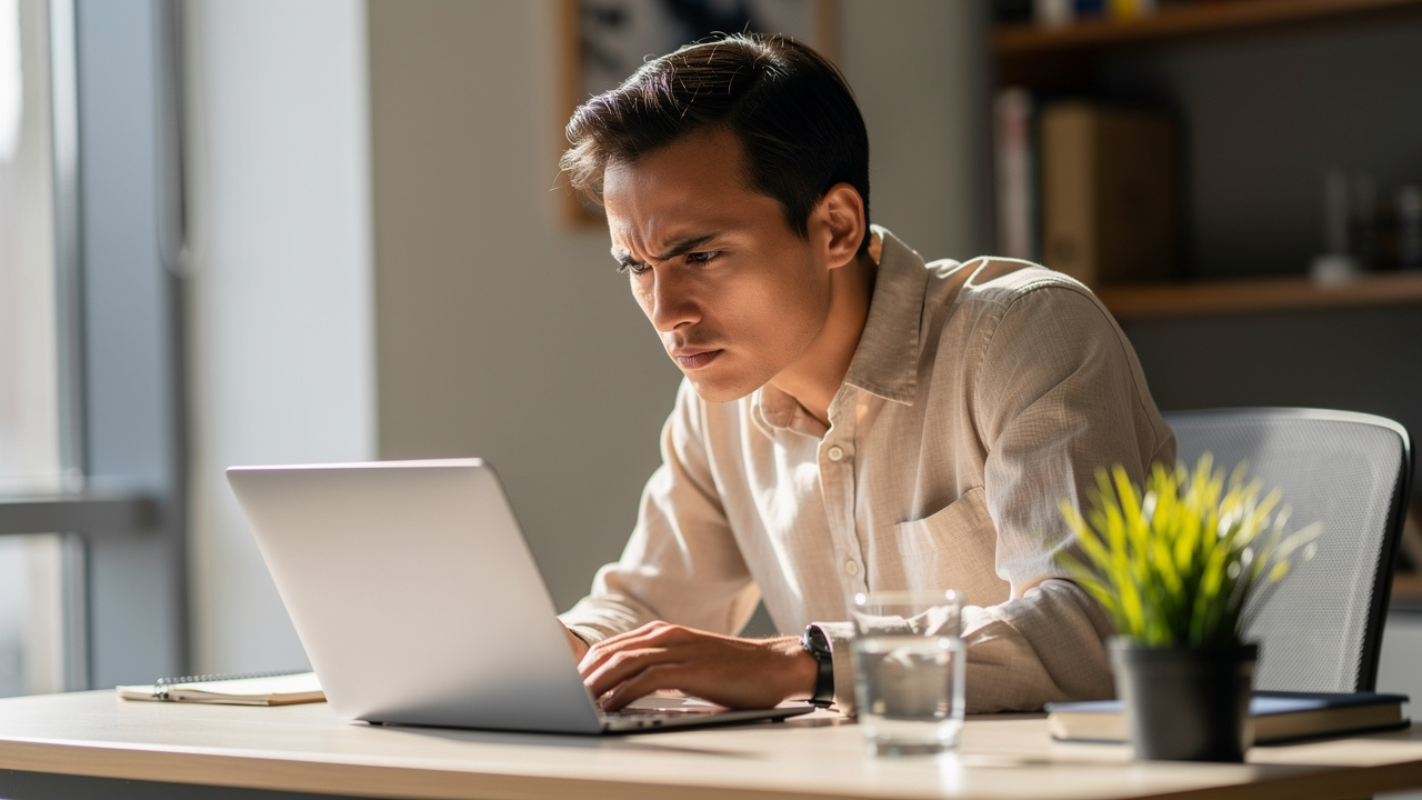 Professional displaying intense focus and mental clarity while working