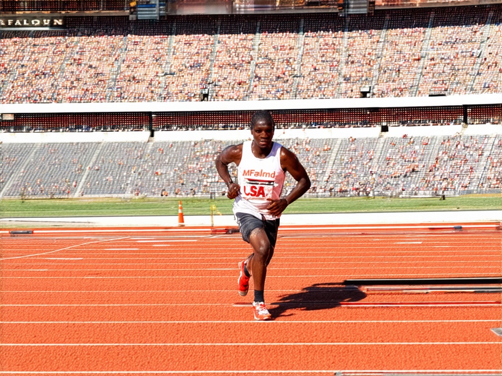Danny Diaz crosses finish line, 1987