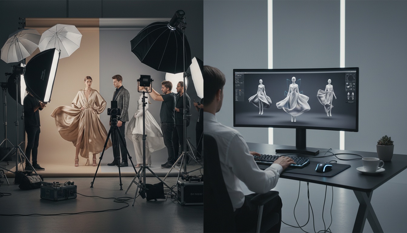 Traditional fashion photoshoot setup