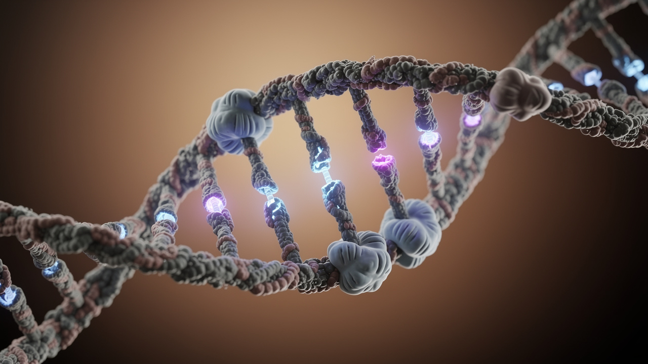 DNA repair enzymes working on damaged genetic material
