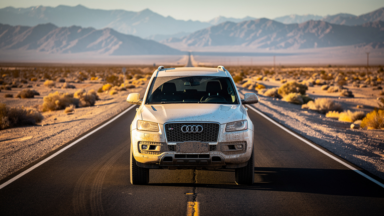 4x4 vehicle on Death Valley highway