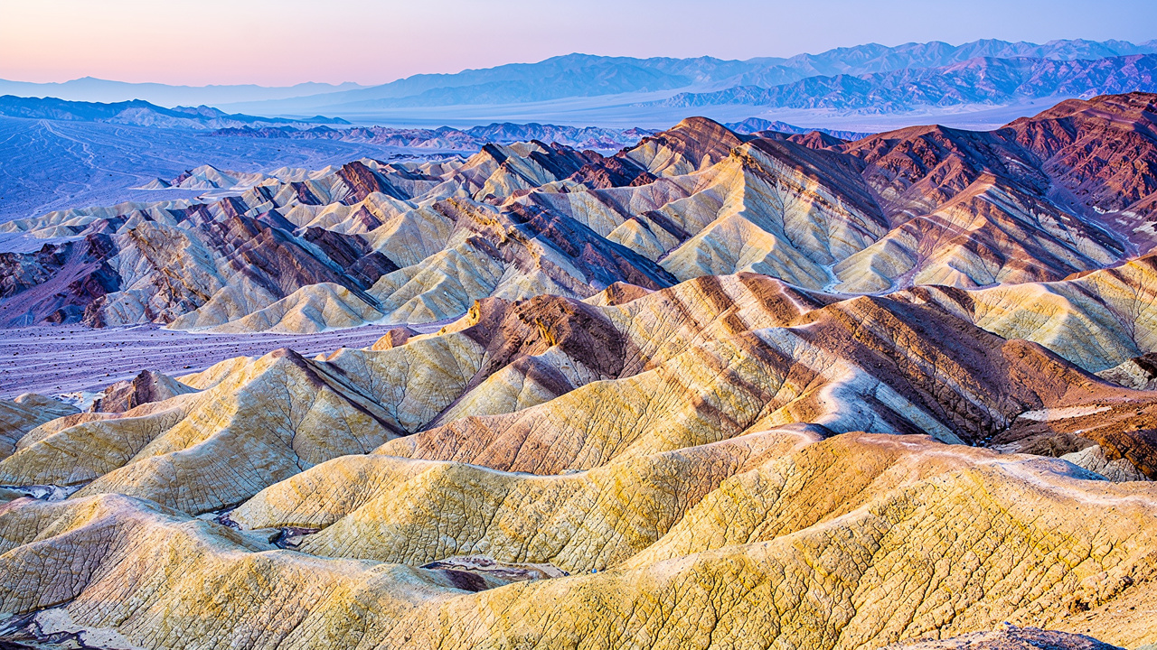 Zabriskie Point badlands at dawn