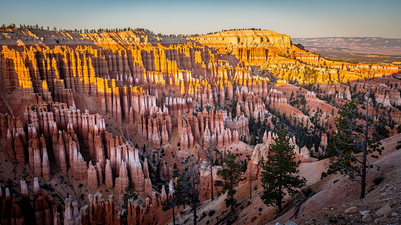 Bryce Canyon hoodoos at sunrise viewpoint
