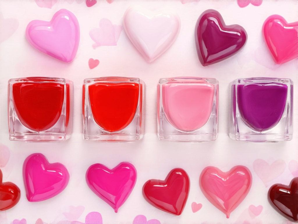 Heart glitter nail polish bottle