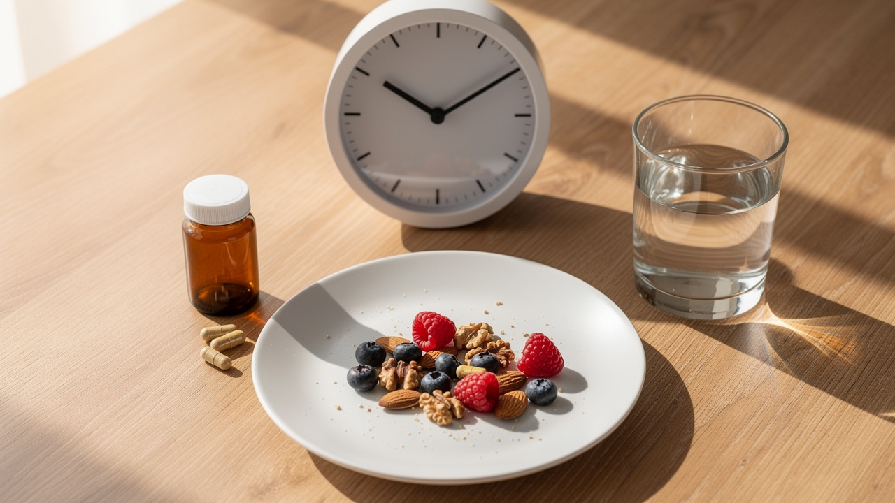 Daily supplement routine with healthy lifestyle habits