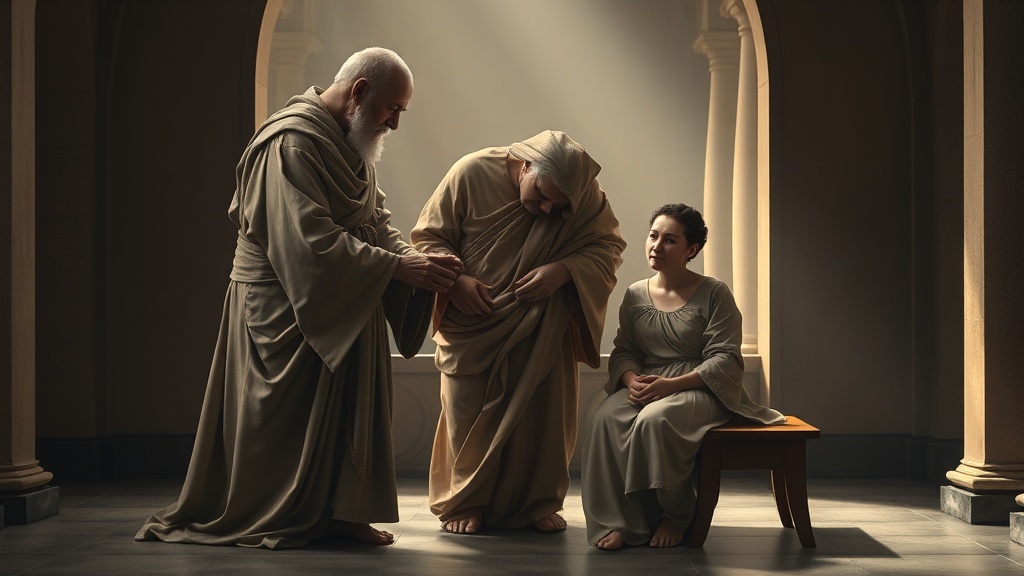 A parable-like tableau of mentor and protege, symbolic of a decade of friendship and care