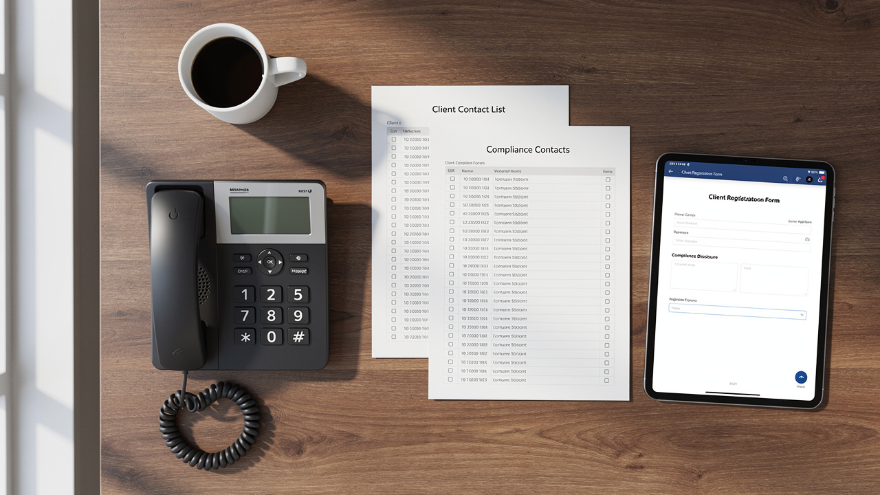 Organized business phone system with registration documentation