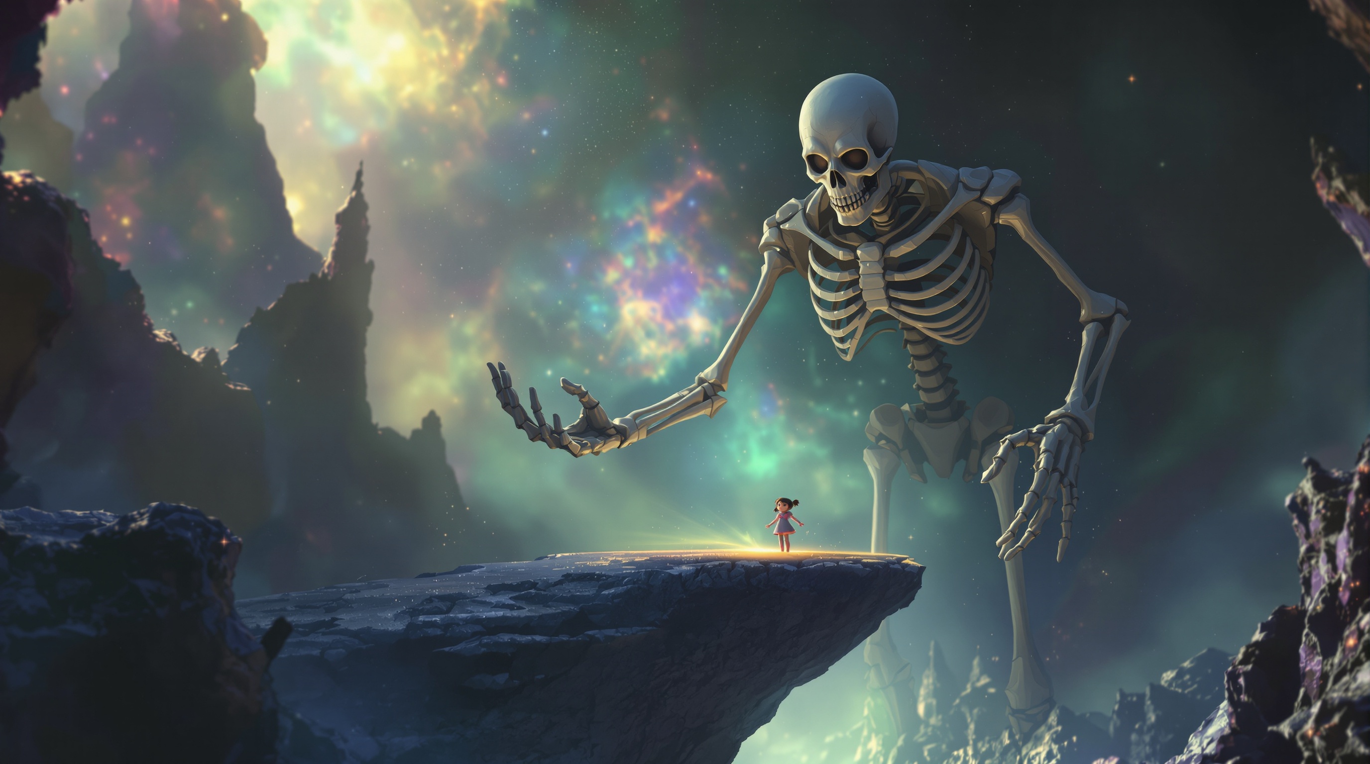 Jugabilidad de Carly and the Reaperman: Carly salta sobre plataformas creadas por el jugador en VR