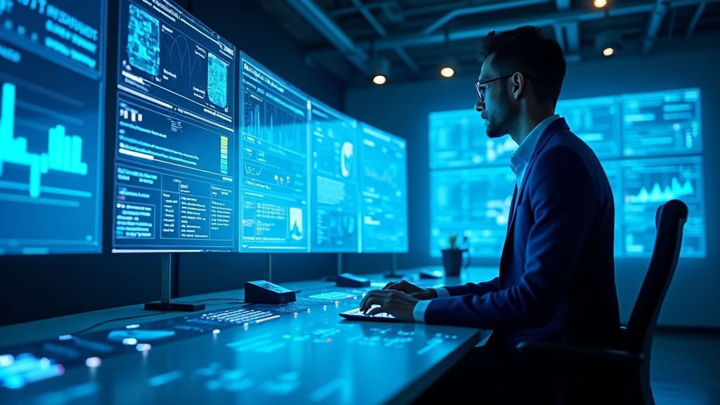 Representación visual de la fusión entre ServiceNow y OpenAI en un entorno futurista