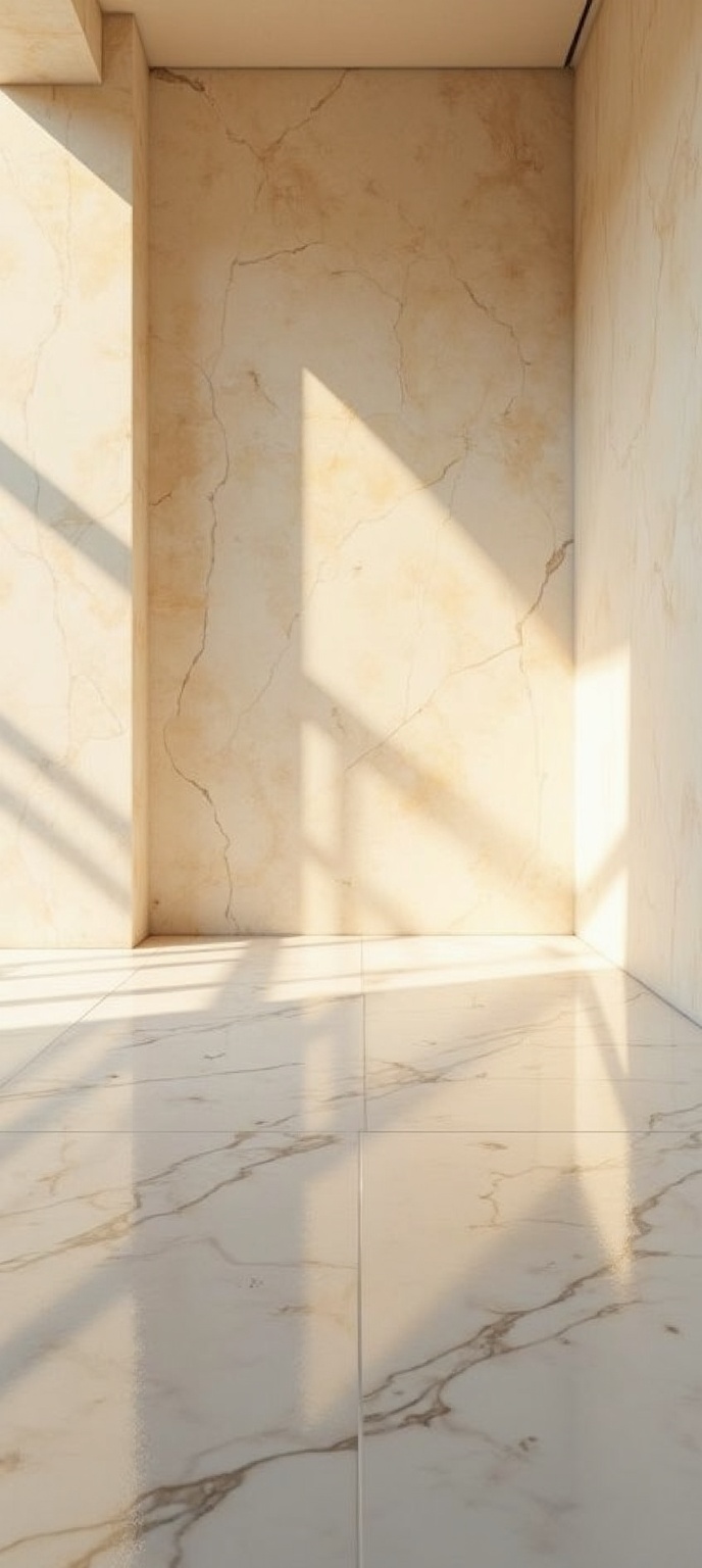 a-pristine-white-marble-floor-reflects-warm-golden-8ydwzlm7b