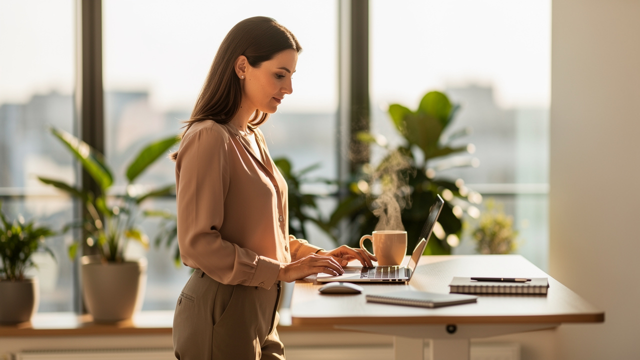 Professional maintaining focus and energy throughout the workday