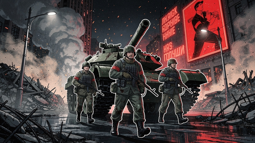 cold-war-soviet-infantry-patrolling-ruined-city-1h7u6v2ezu