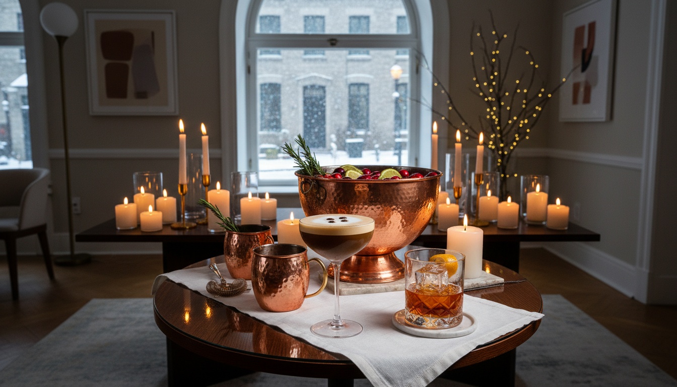 Seasonal cocktails at bar