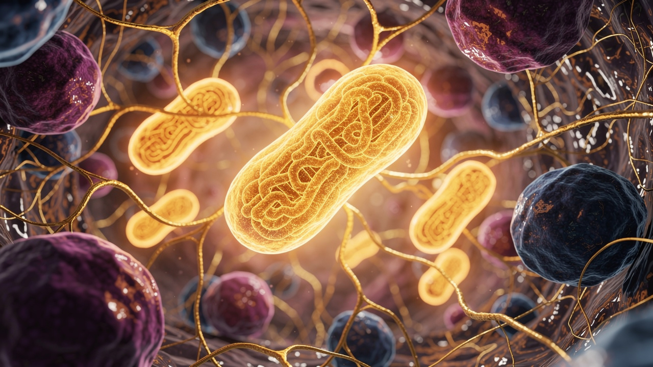Mitochondria producing cellular energy in human cells