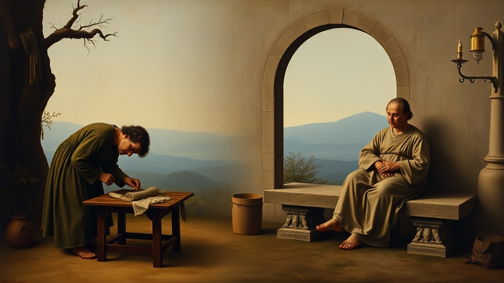 Allegorical scene of work and rest