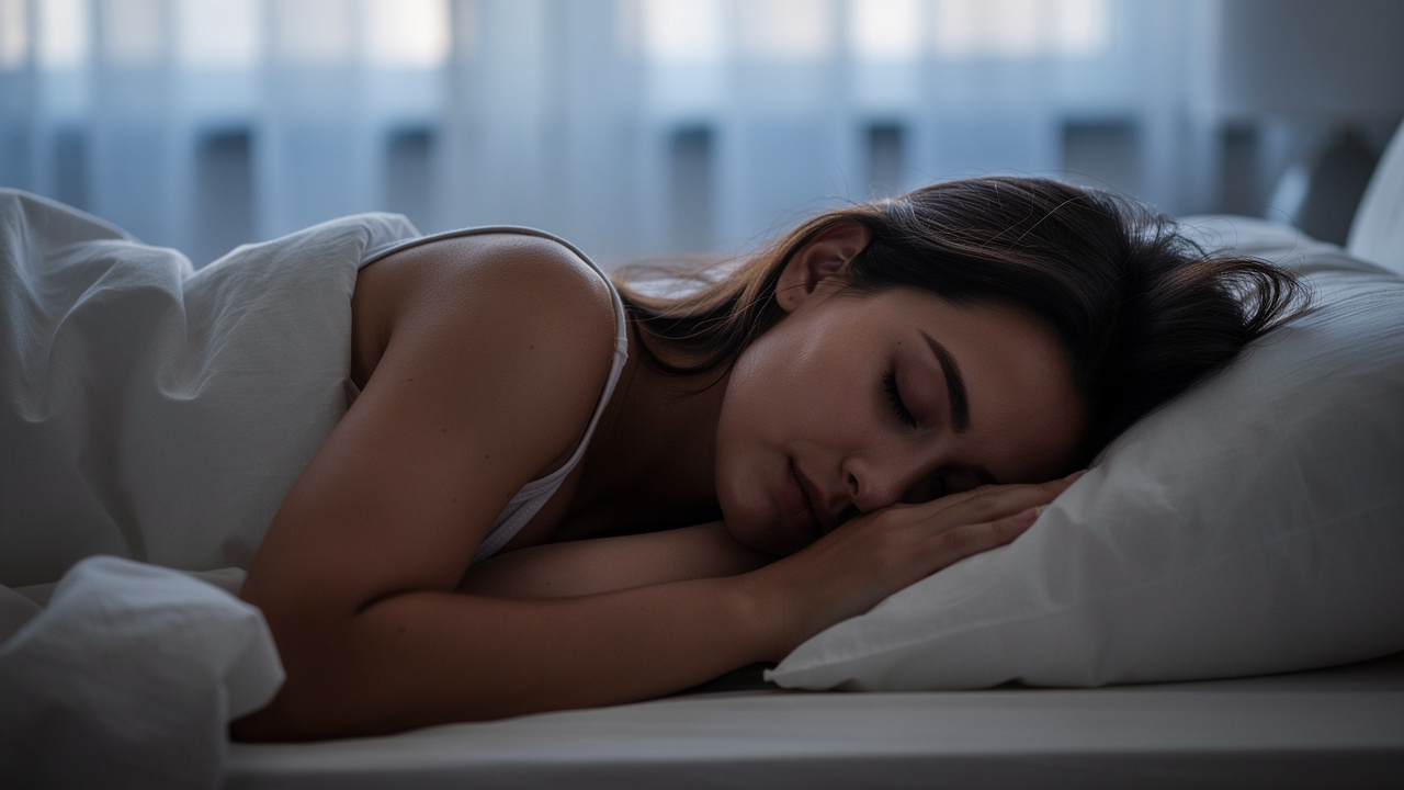 Woman experiencing deep restorative sleep naturally